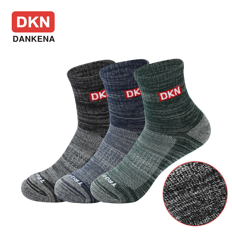 DANKENA New Winter Thick Combed Cotton Terry Socks Absorb Sweat Breathable Sports Socks Solid Color Badminton Wholesale